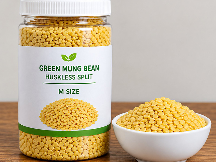 GREEN MUNG BEAN  HUSKLESS SPLIT MEDIUM SIZE 